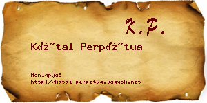 Kátai Perpétua névjegykártya